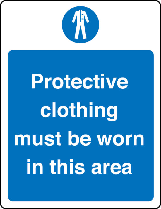 Protective clothing must be worn in this area sign Aura Sign Shop