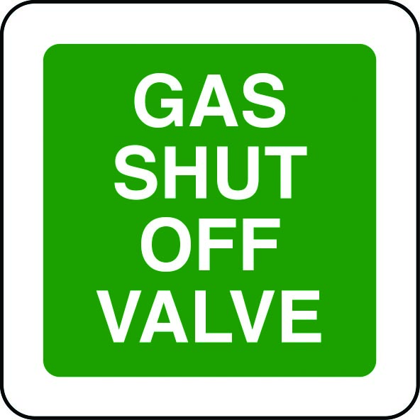 GAS SHUT OFF VALVE sign Aura Sign Shop