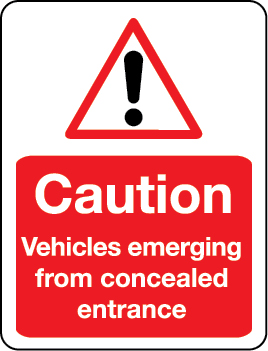 Caution Vehicles Exiting Sign - Save 10